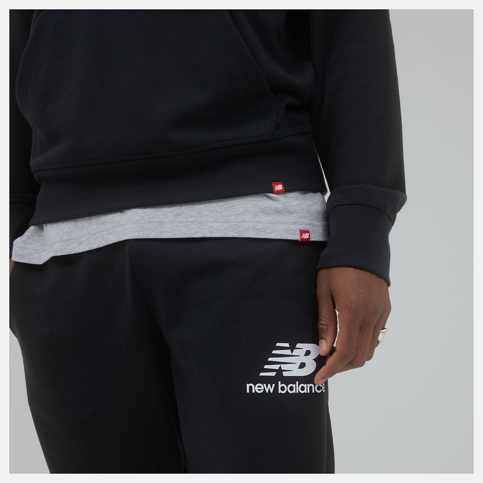 Black Essentials Stacked Logo Sweatpant / New Balance Men
