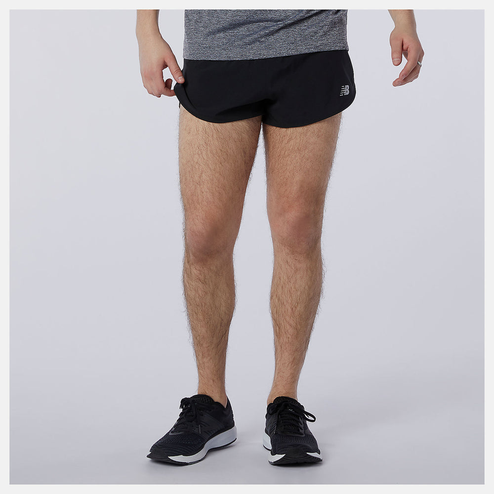 Black Impact Run 3 Inch Split Short / New Balance Men