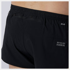 Black Impact Run 3 Inch Split Short / New Balance Men