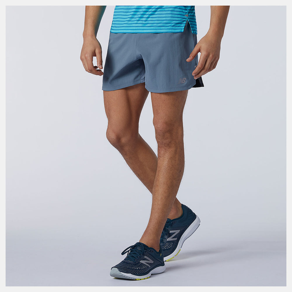 Ocean Grey Impact Run 5 Inch Short / New Balance Men