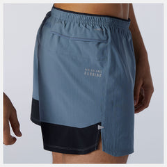 Ocean Grey Impact Run 5 Inch Short / New Balance Men