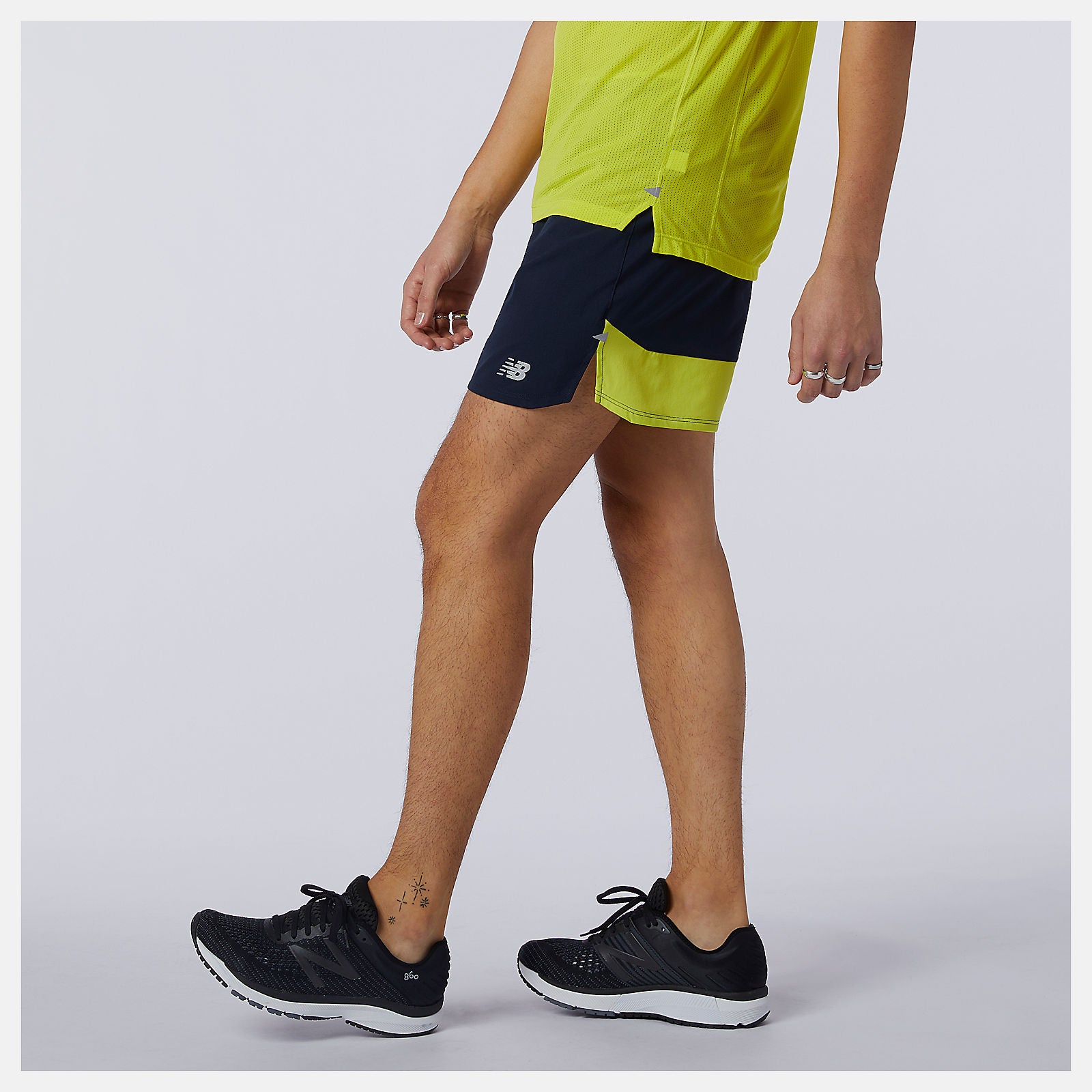 Sulpher Yellow Impact Run 5 Inch Short / New Balance Men