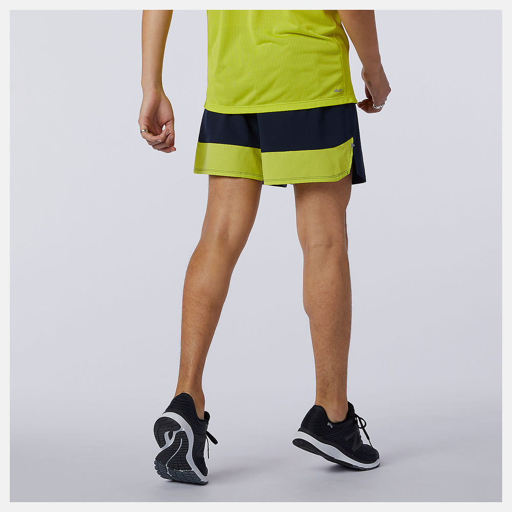 Sulpher Yellow Impact Run 5 Inch Short / New Balance Men