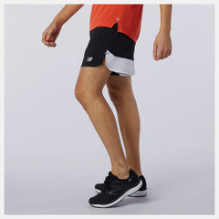 Wave Blue Printed Impact Run 5 Inch Short / New Balance Men