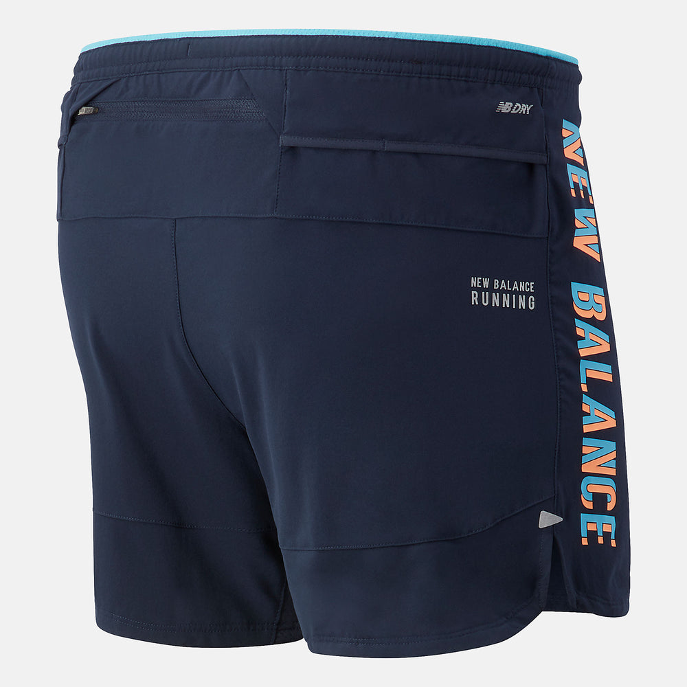 Eclipse Multi Printed Impact Run 5 Inch Short / New Balance Men