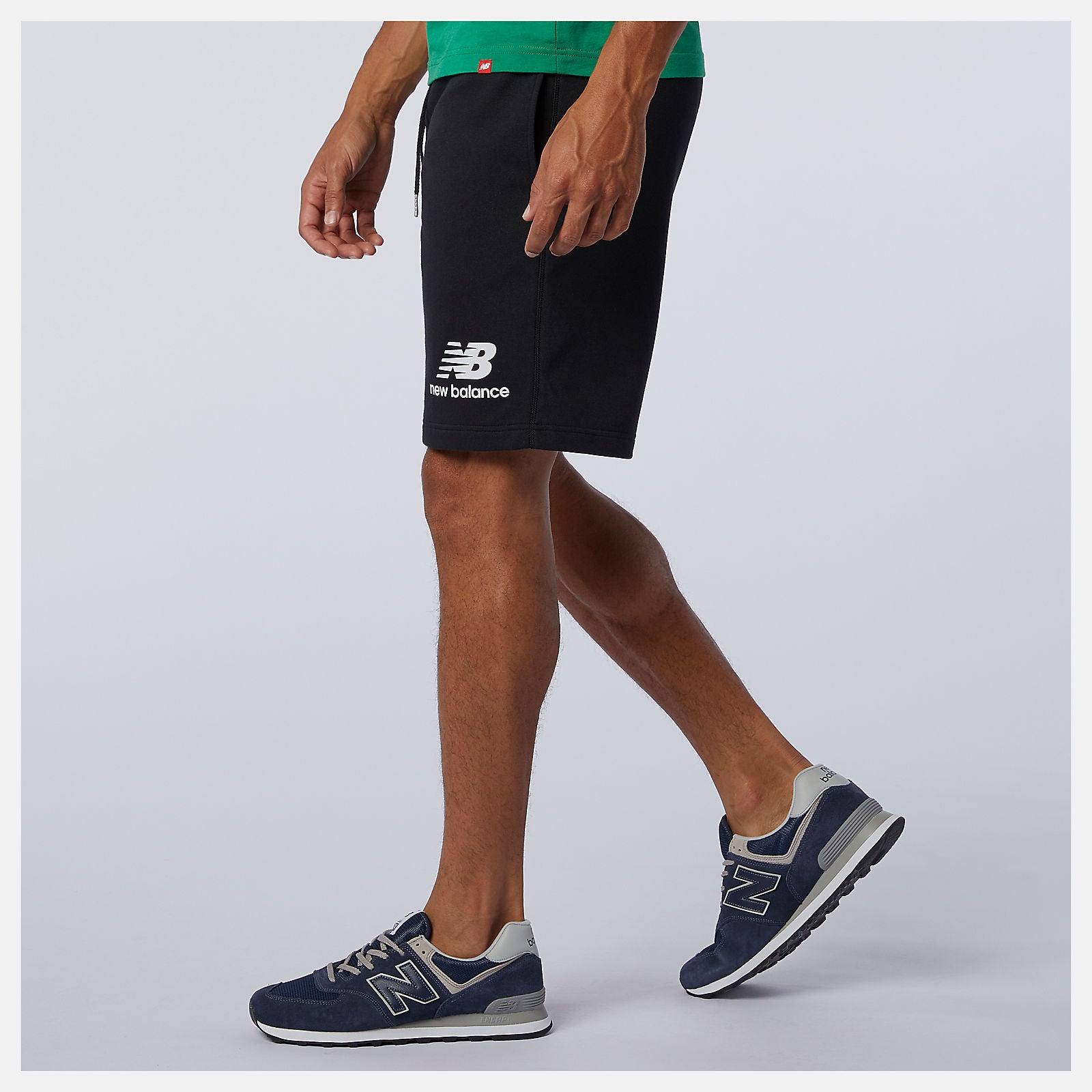 Black NB Essentials Stacked Logo Short / New Balance Women|Men