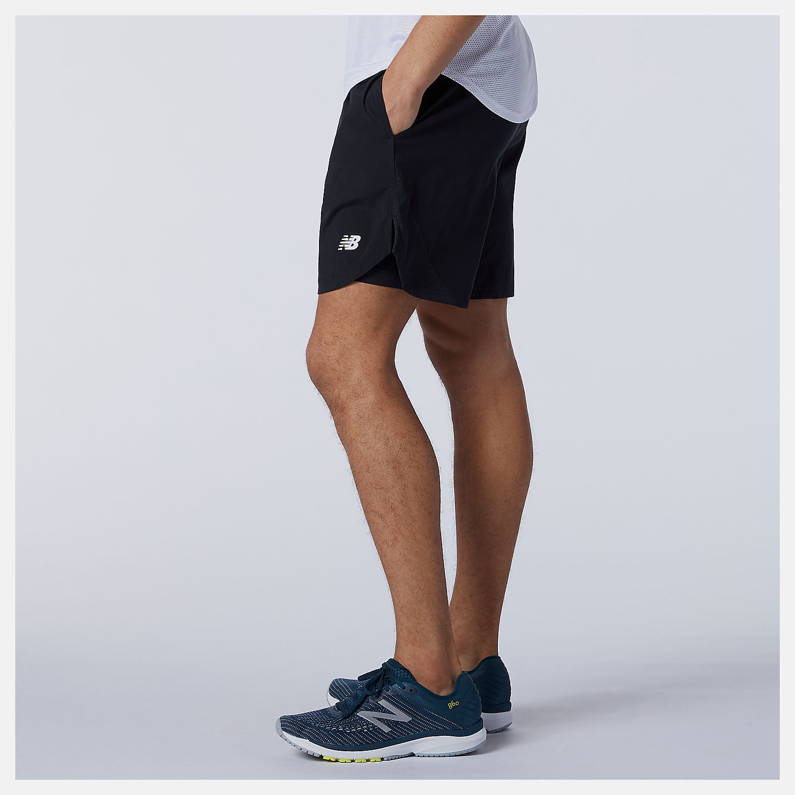 Black Fast Flight 2 in 1 7 Inch Short / New Balance Men