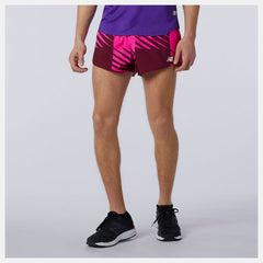 Garnet Printed Fast Flight 3 inch Split Short / New Balance Men