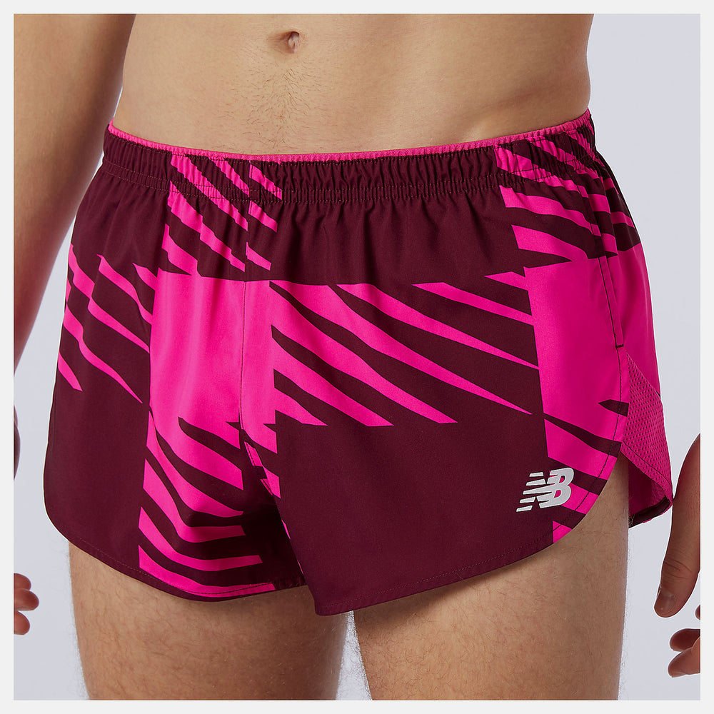 Garnet Printed Fast Flight 3 inch Split Short / New Balance Men