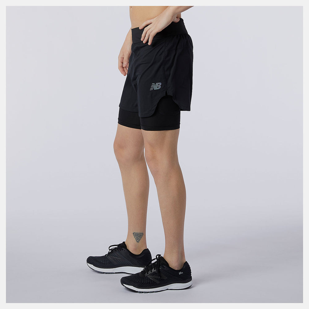 Black Q Speed Fuel 2 in 1 5 Inch Short / New Balance Men