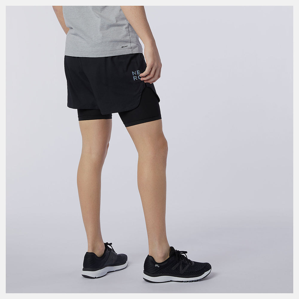 Black Q Speed Fuel 2 in 1 5 Inch Short / New Balance Men