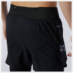 Black Q Speed Fuel 2 in 1 5 Inch Short / New Balance Men