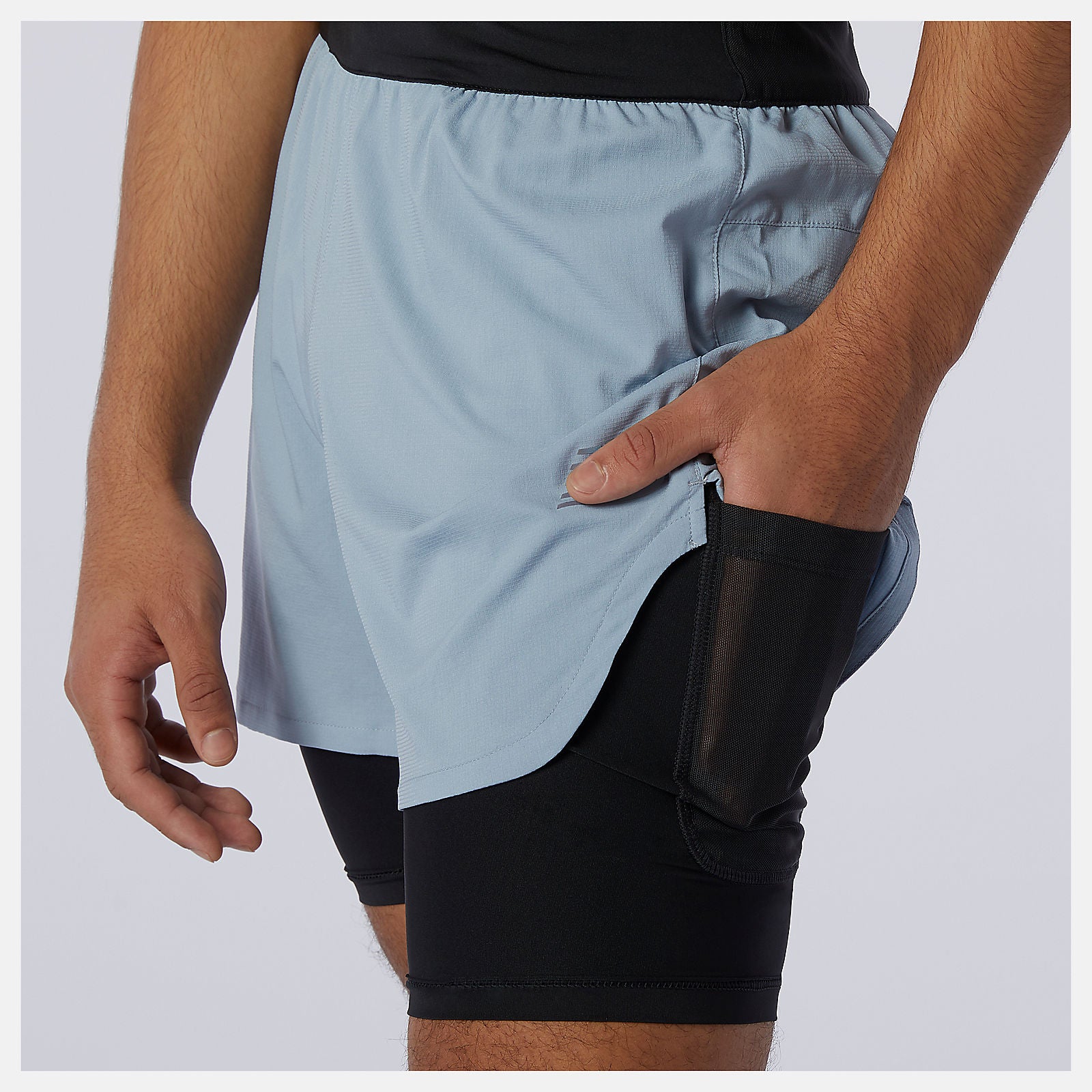 Light Slate Q Speed Fuel 2 in 1 5 Inch Short / New Balance Men