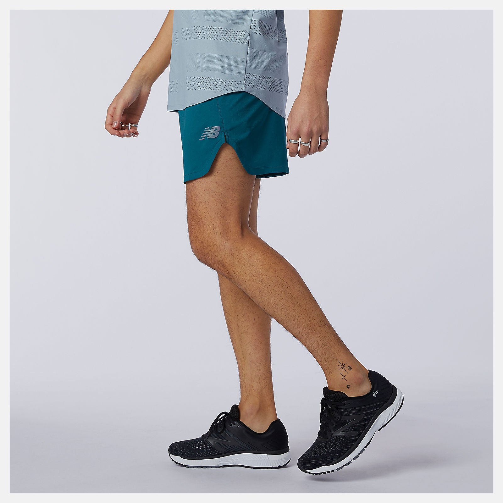 Mountain Teal Q Speed Fuel 5 Inch Short / New Balance Men
