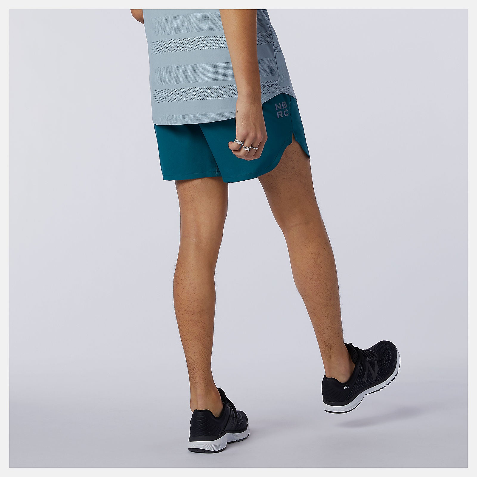 Mountain Teal Q Speed Fuel 5 Inch Short / New Balance Men