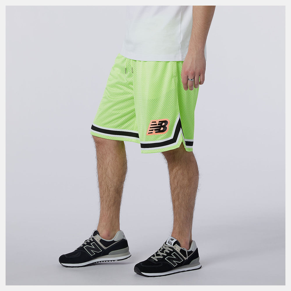 Bleached Lime Glo NB Athletics Psy Varsity Mesh Short / New Balance Men
