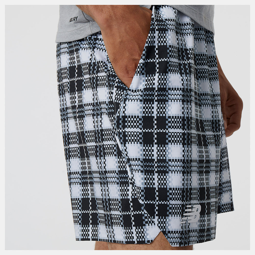 White 7 In Printed Tournament Short / New Balance Men