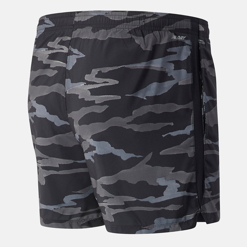 Black/Grey Printed Accelerate 5 In Short / New Balance Men