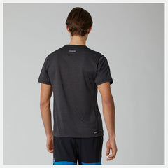 Black Heather Impact Run Short Sleeve / New Balance Men