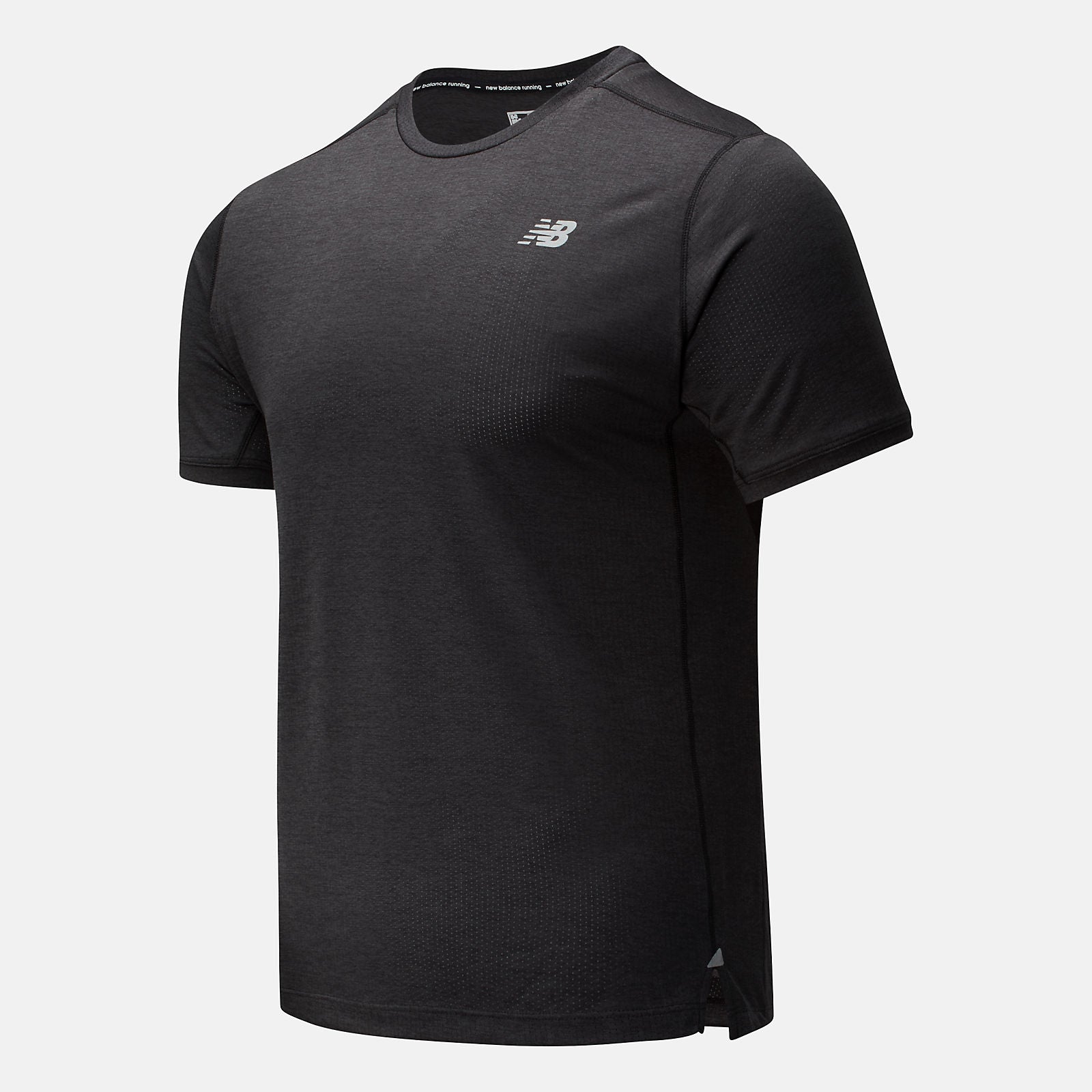 Black Heather Impact Run Short Sleeve / New Balance Men
