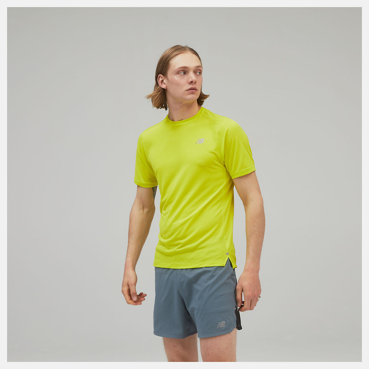 Sulpher Yellow Impact Run Short Sleeve / New Balance Men
