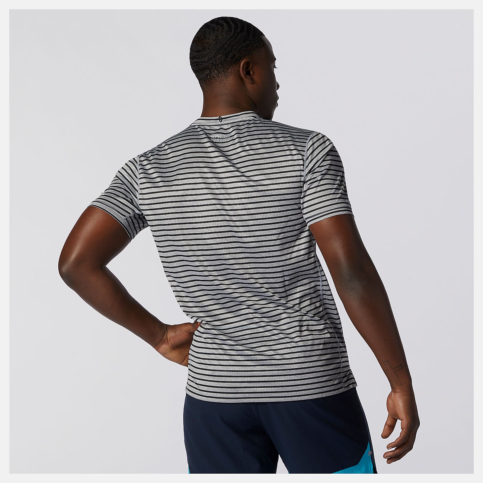 Athletic Grey/Multi Color Printed Impact Run Short Sleeve / New Balance Men