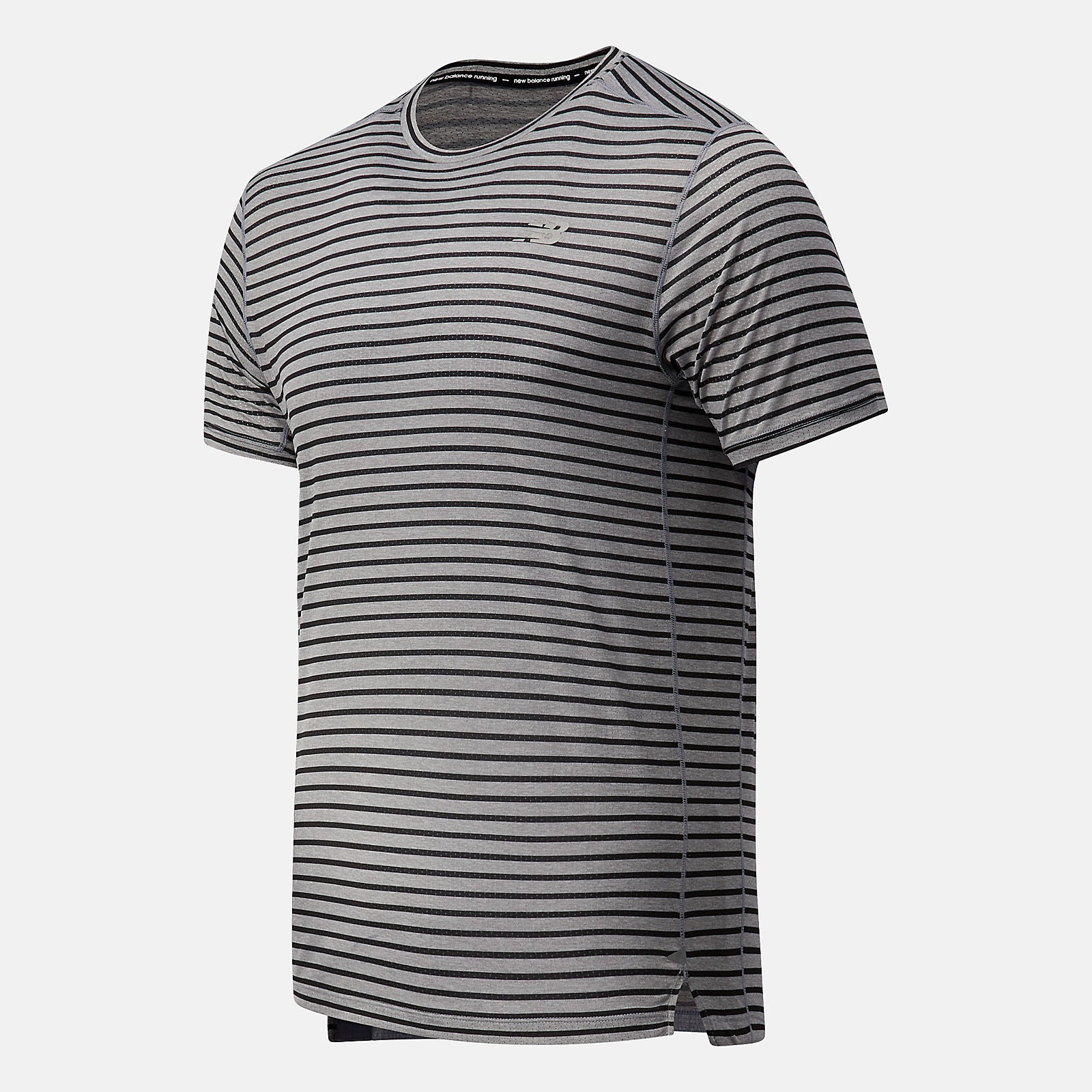 Athletic Grey/Multi Color Printed Impact Run Short Sleeve / New Balance Men