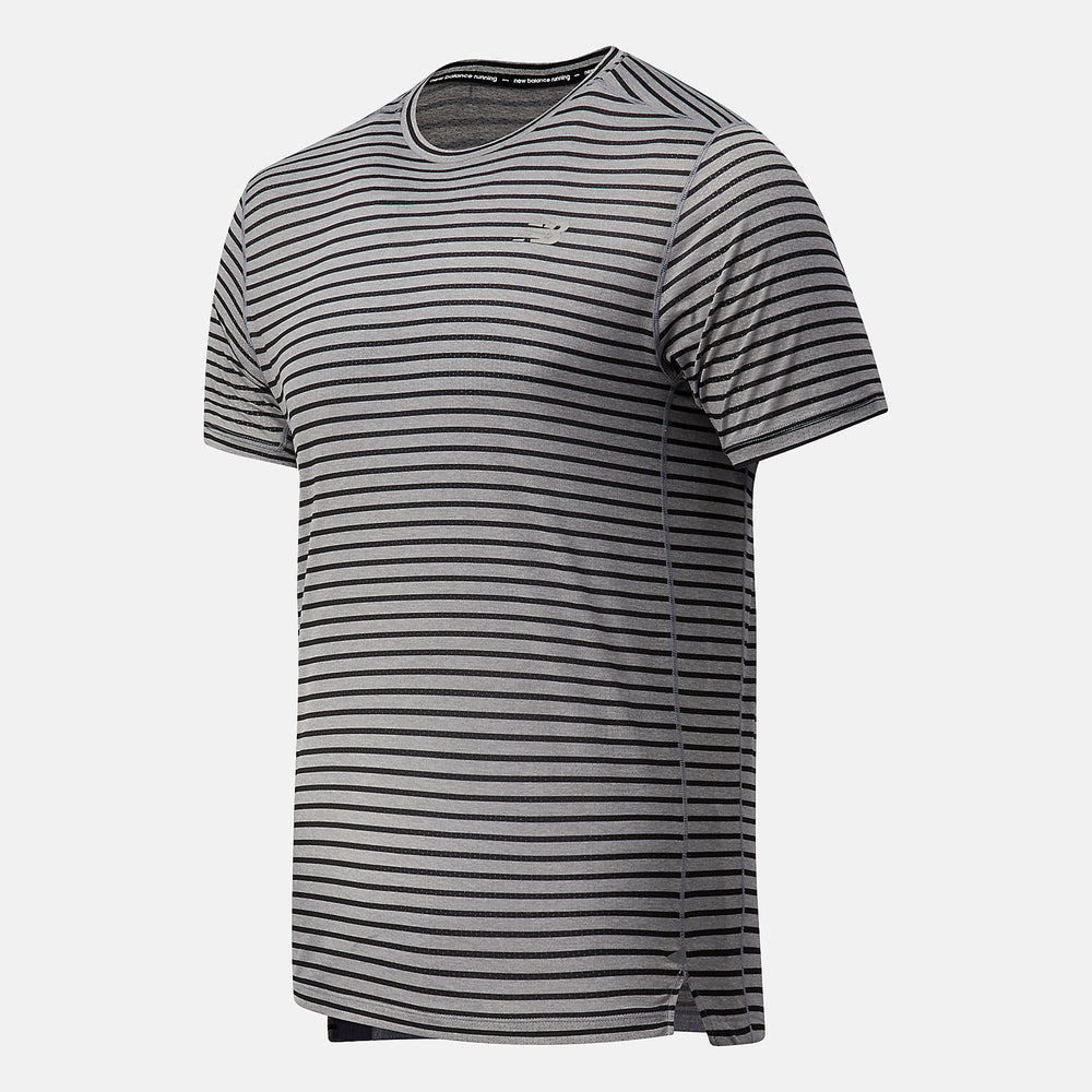 Athletic Grey/Multi Color Printed Impact Run Short Sleeve / New Balance Men