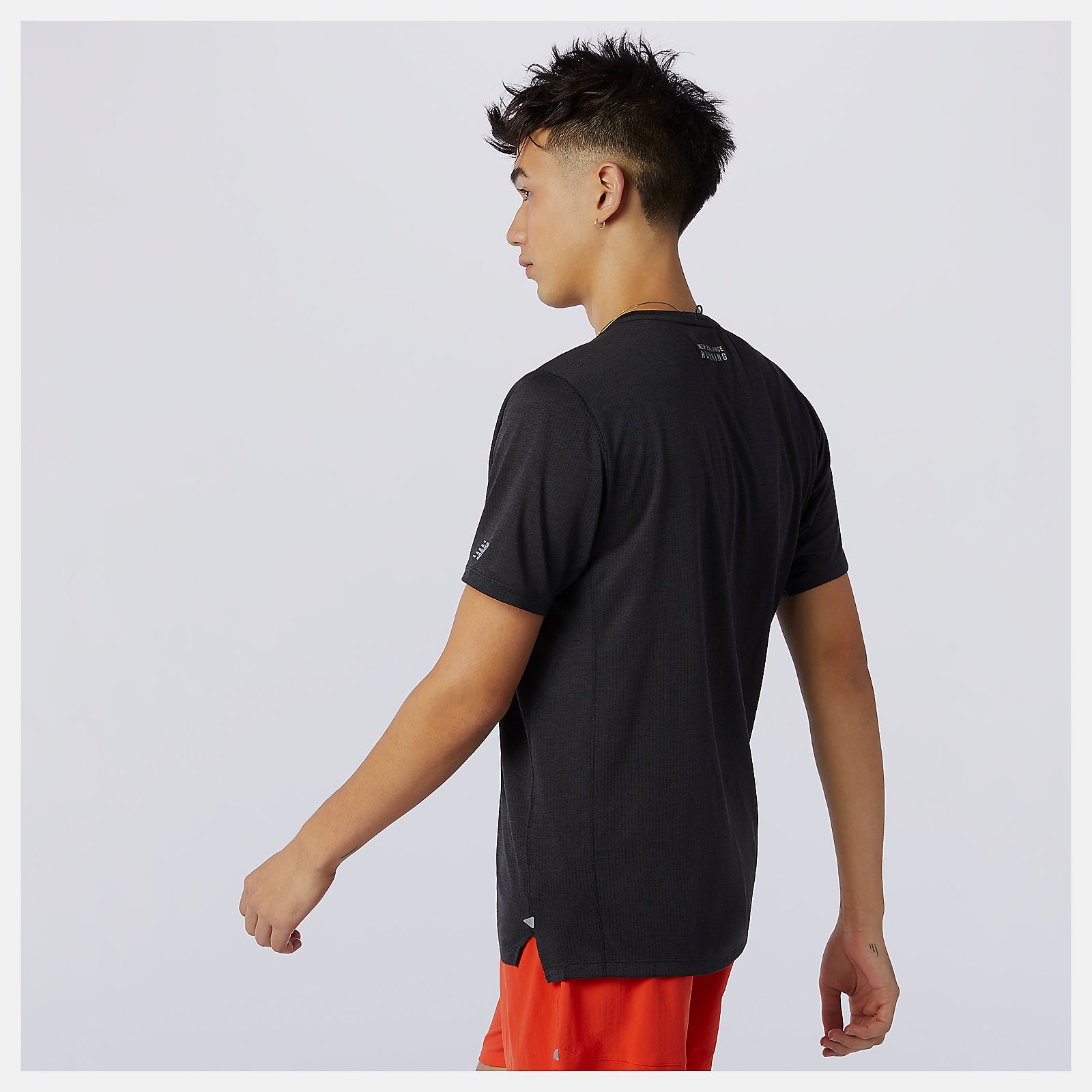 Wave Blue Printed Impact Run Short Sleeve / New Balance Men