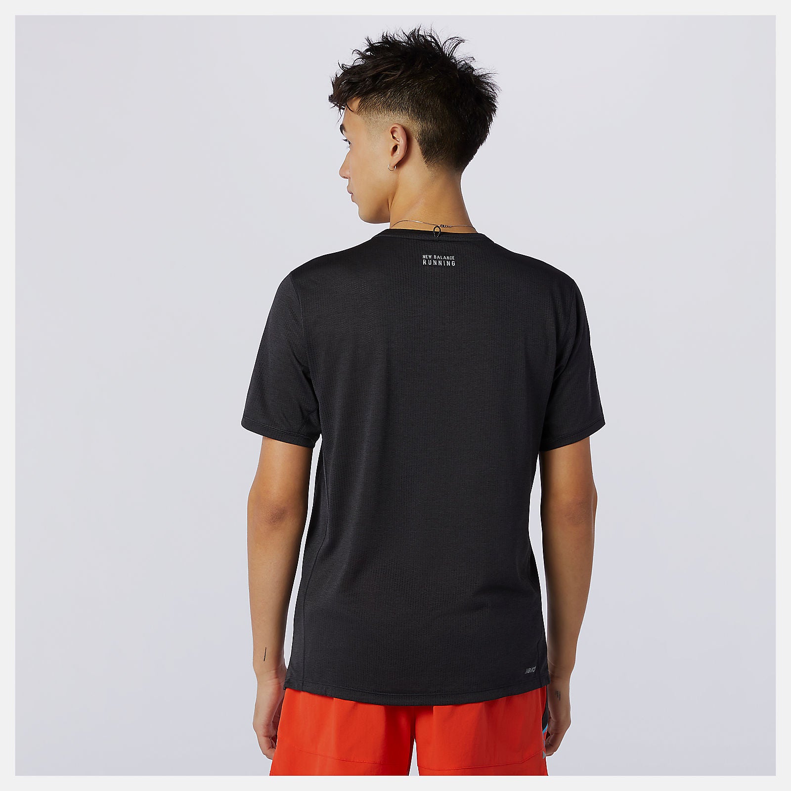 Wave Blue Printed Impact Run Short Sleeve / New Balance Men