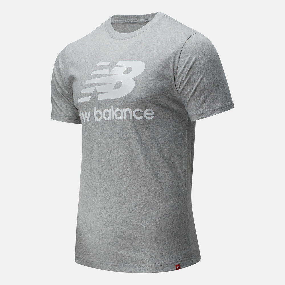 Athletic Grey Essentials Stacked Logo Tee / New Balance Men