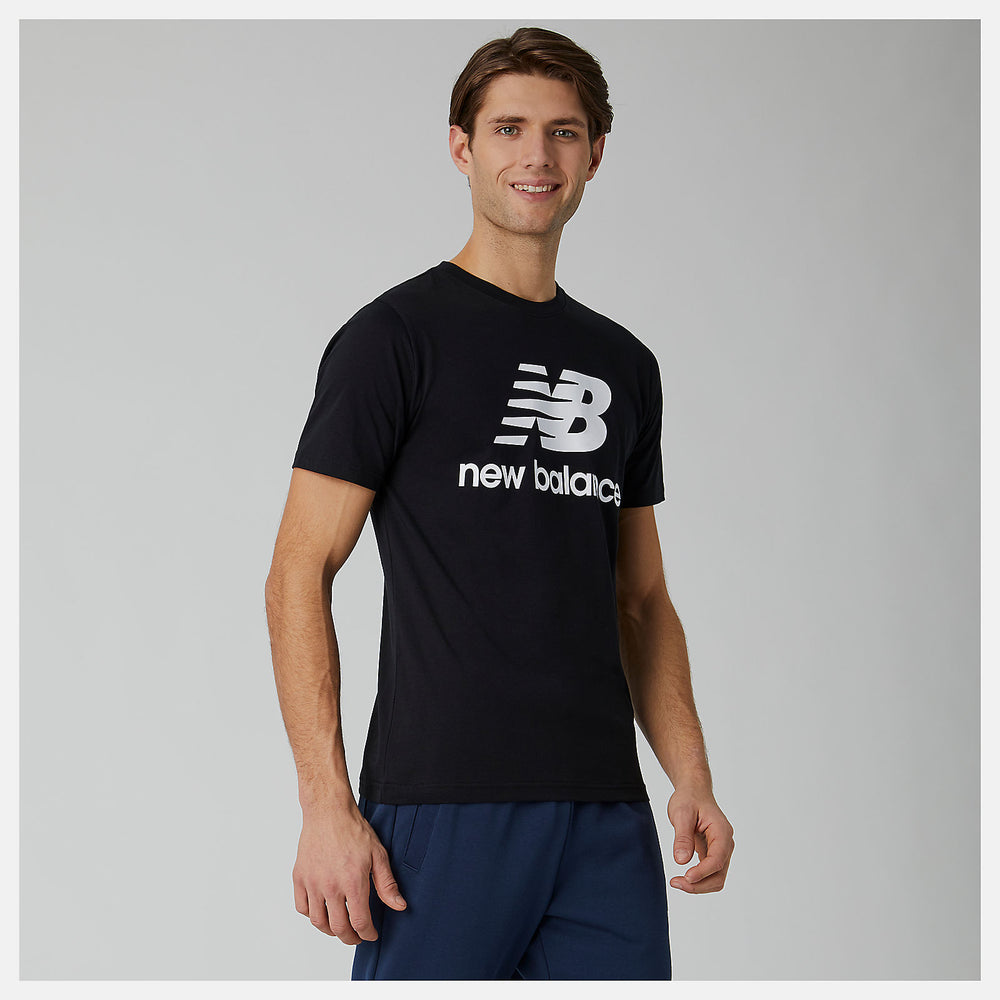 Black Essentials Stacked Logo Tee / New Balance Men