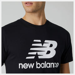 Black Essentials Stacked Logo Tee / New Balance Men
