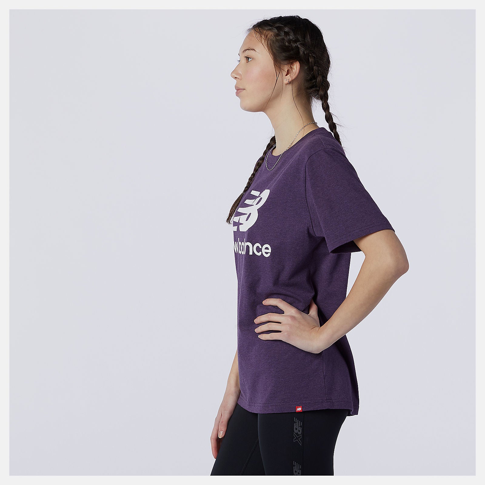 Prism Purple Essentials Stacked Logo Tee / New Balance Men