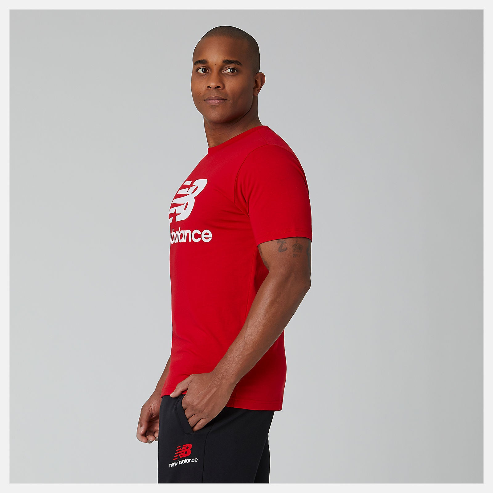 Team Red Essentials Stacked Logo Tee / New Balance Men