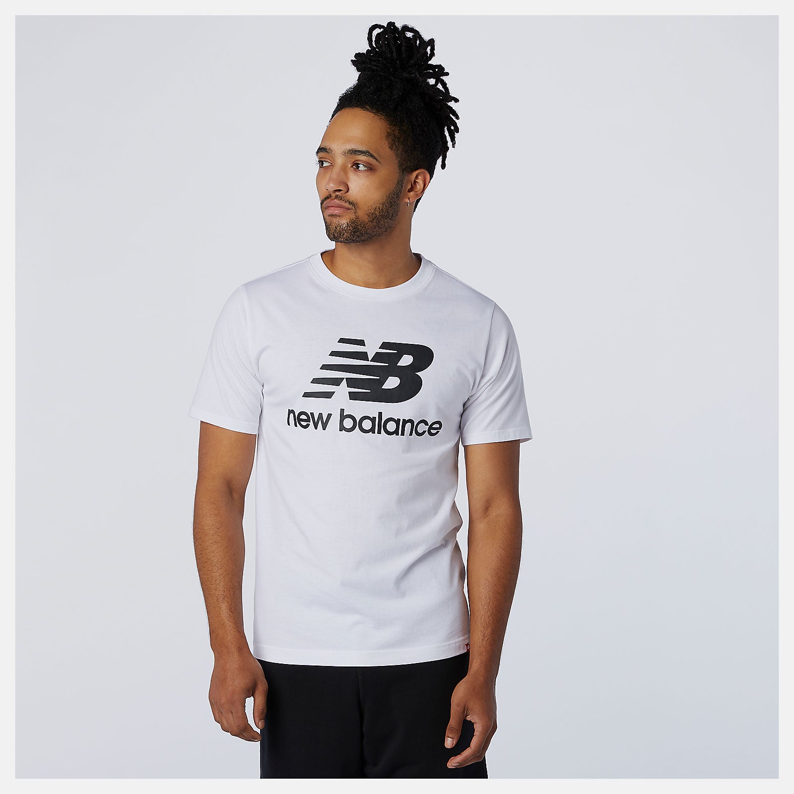 White Essentials Stacked Logo Tee / New Balance Men