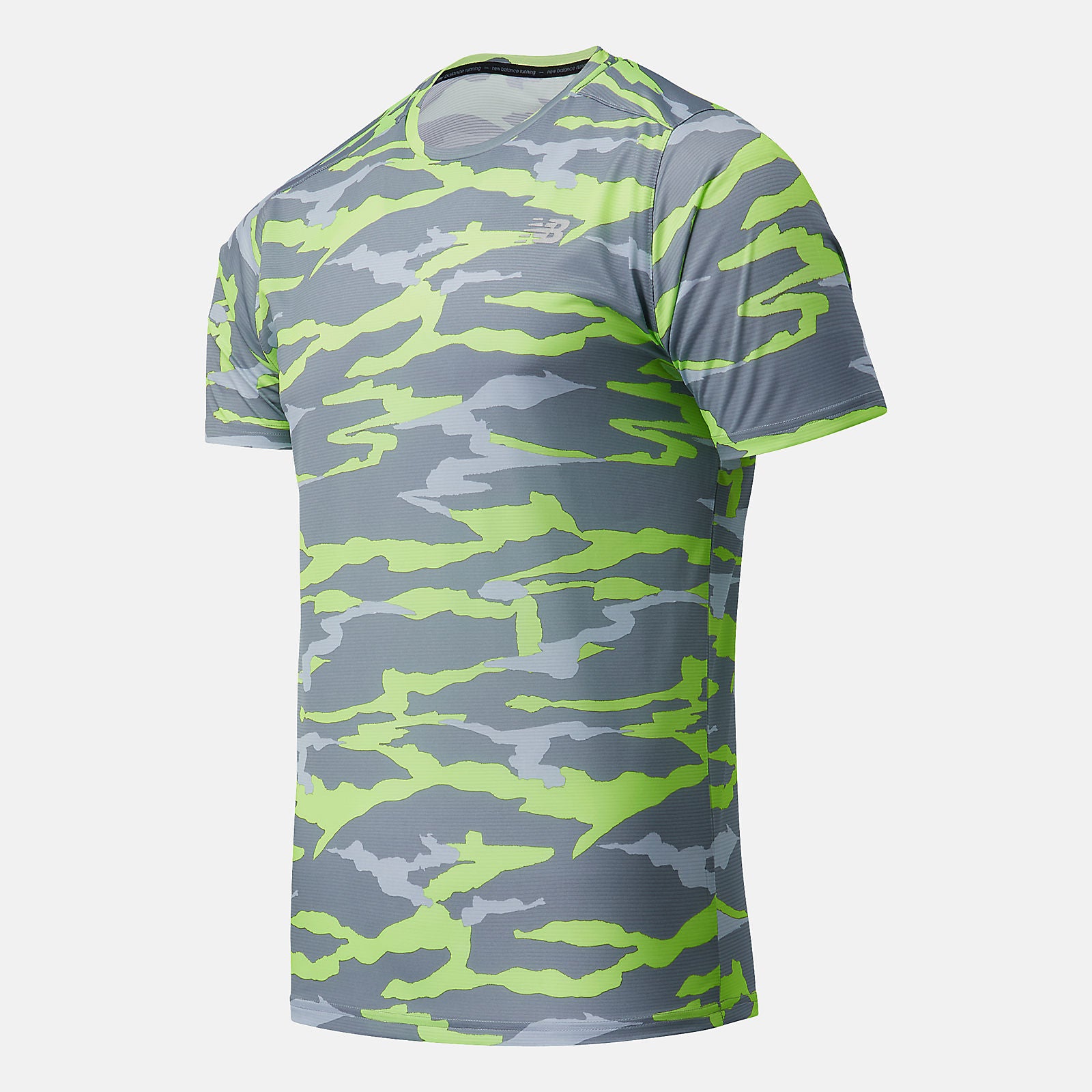 Bleached Lime Glo/Outerspace Printed Accelerate Short Sleeve / New Balance Men