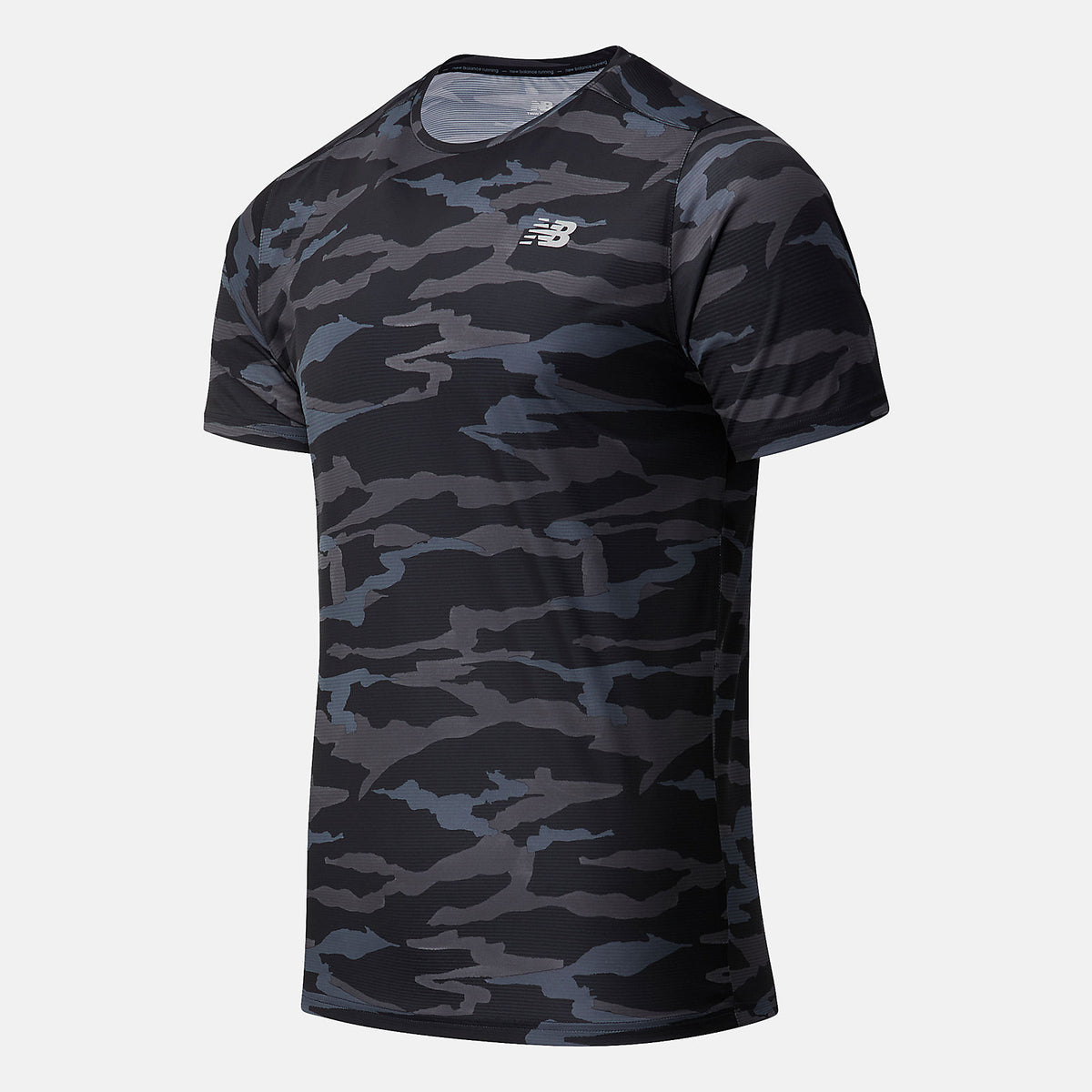 Black Camo Printed Accelerate Short Sleeve / New Balance Men