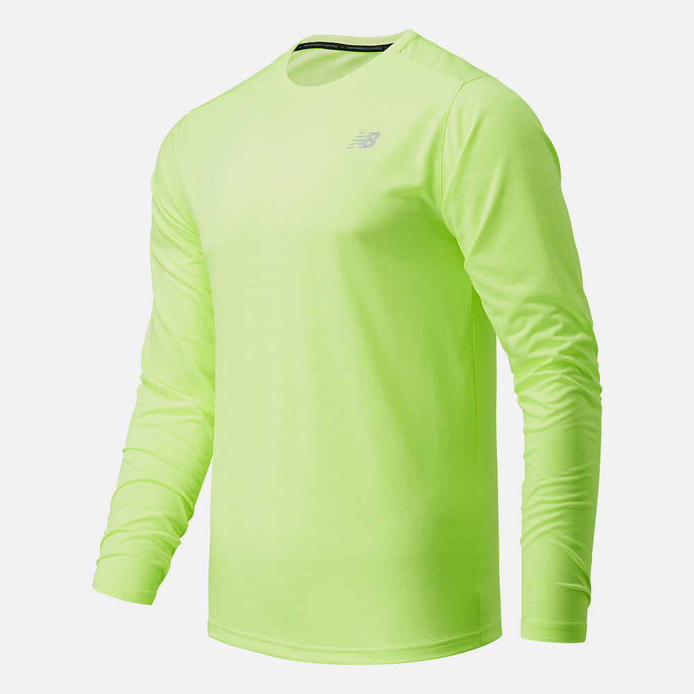 Bleached Lime Glo Accelerate Long Sleeve / New Balance Men