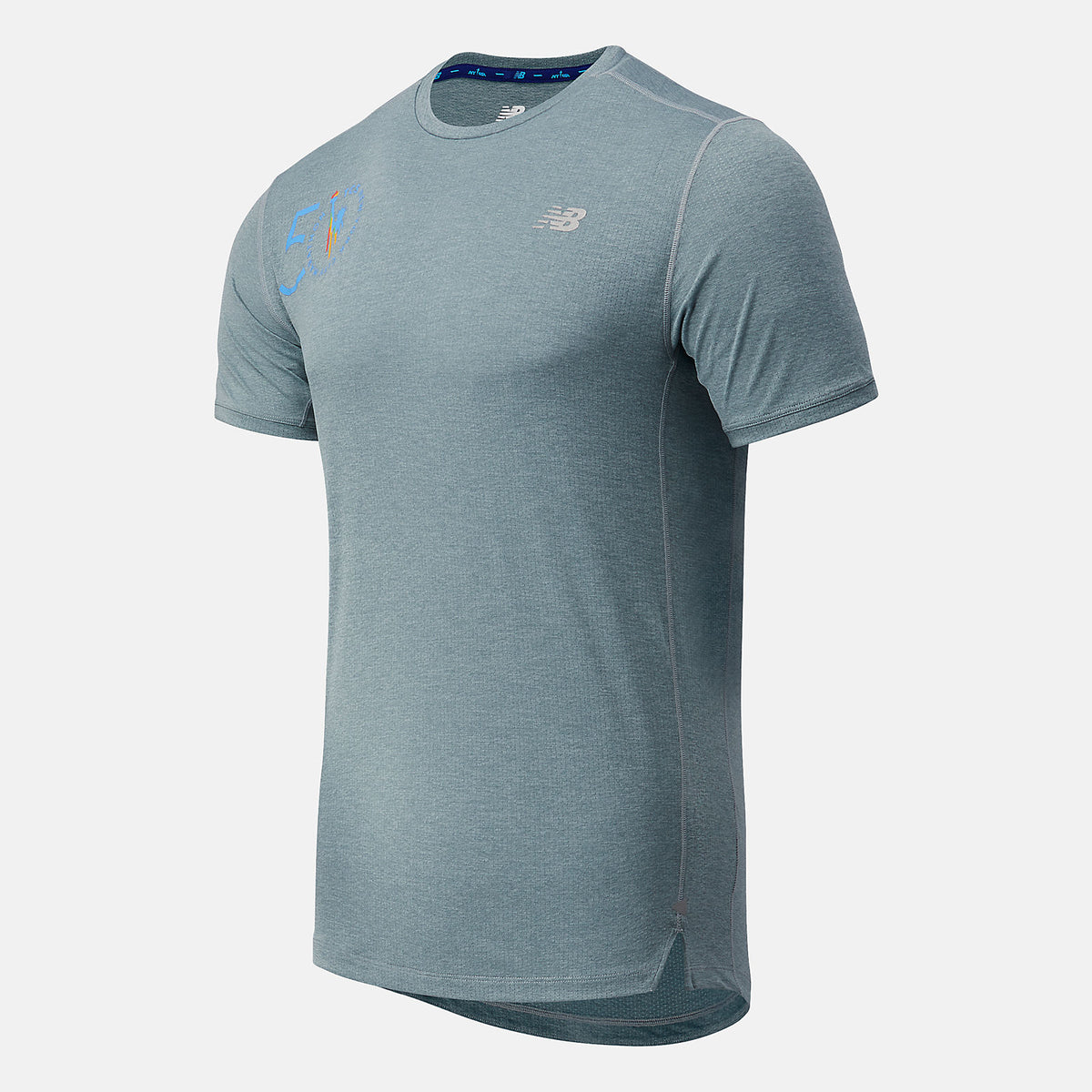 Light Slate NYC Marathon Impact Run Short Sleeve / New Balance Men