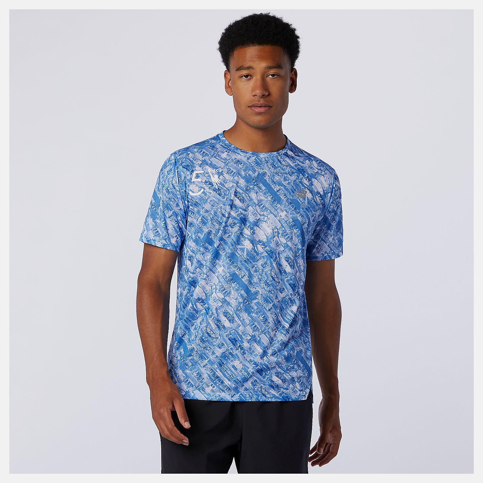 Faded Cobalt NYC Marathon Printed Impact Run Short Sleeve / New Balance Men