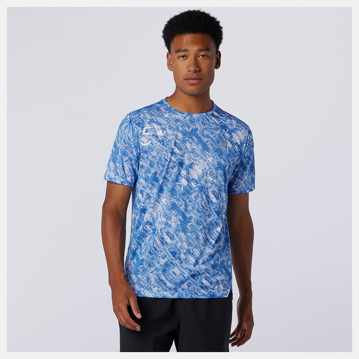 Faded Cobalt NYC Marathon Printed Impact Run Short Sleeve / New Balance Men
