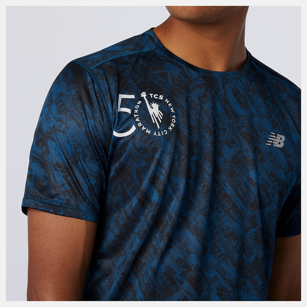 Rogue Wave NYC Marathon Printed Impact Run Short Sleeve / New Balance Men