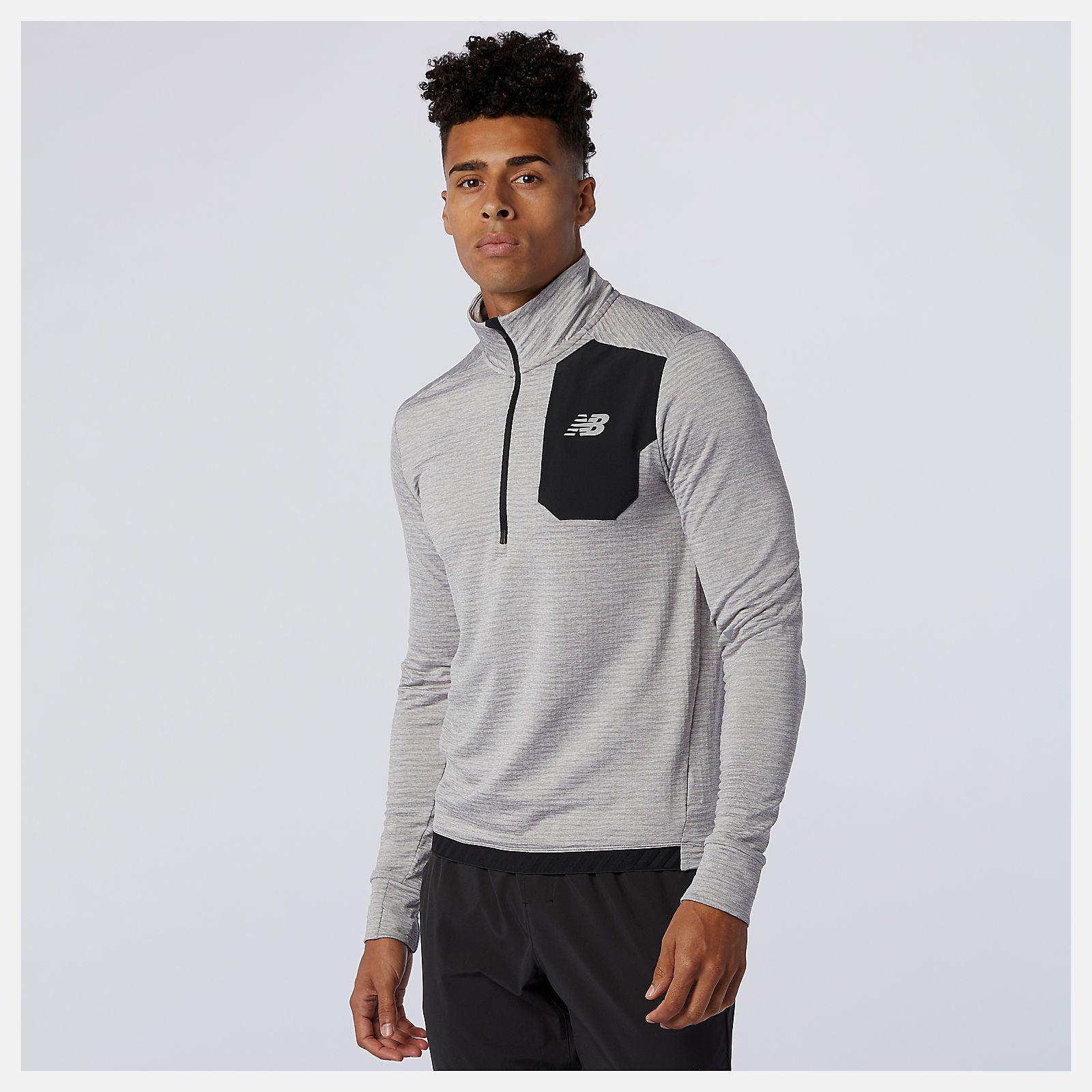 Athletic Grey NB Heat Grid Half Zip / New Balance Men