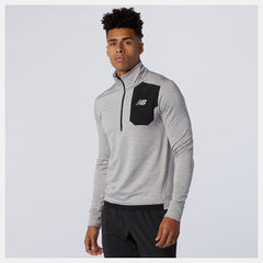 Athletic Grey NB Heat Grid Half Zip / New Balance Men