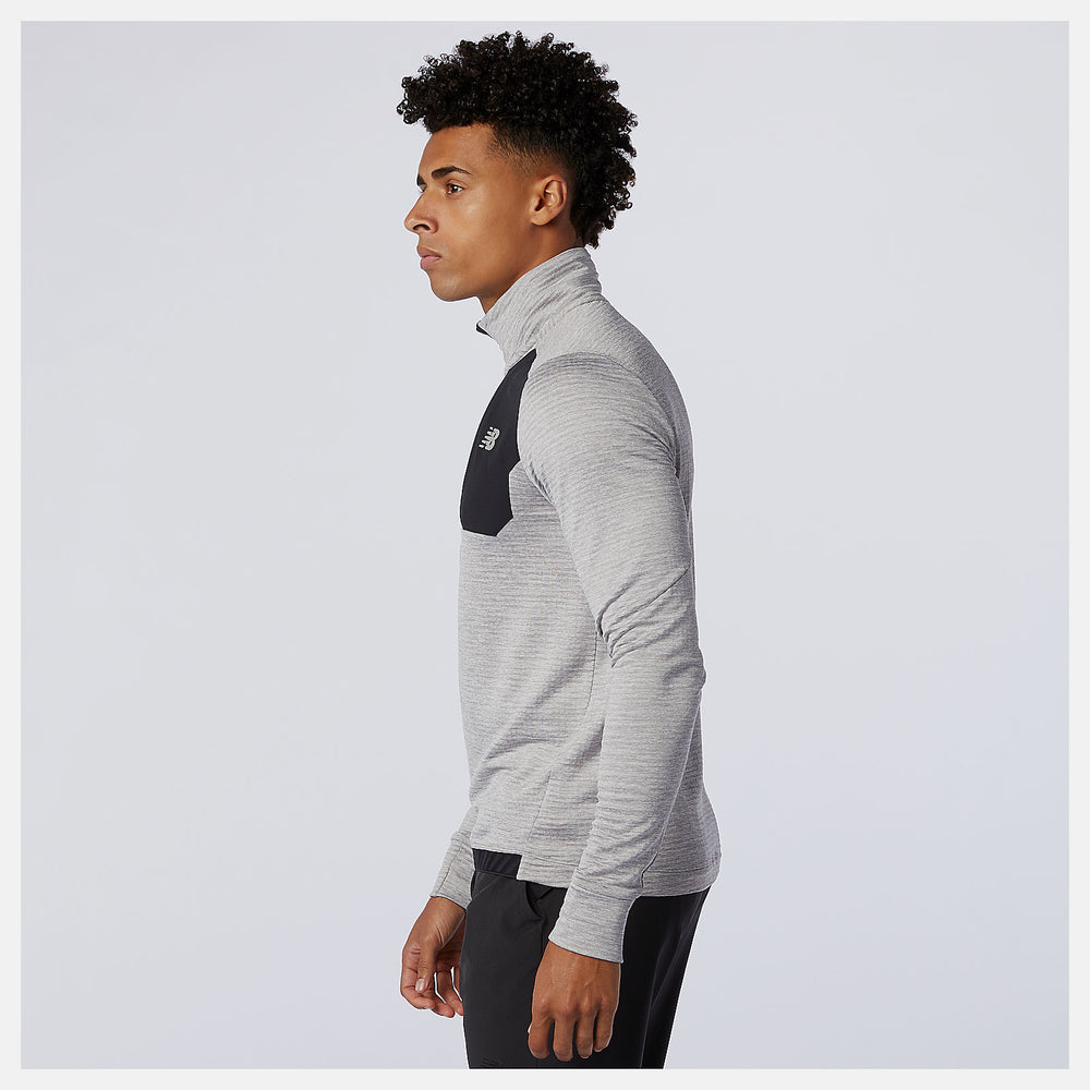 Athletic Grey NB Heat Grid Half Zip / New Balance Men