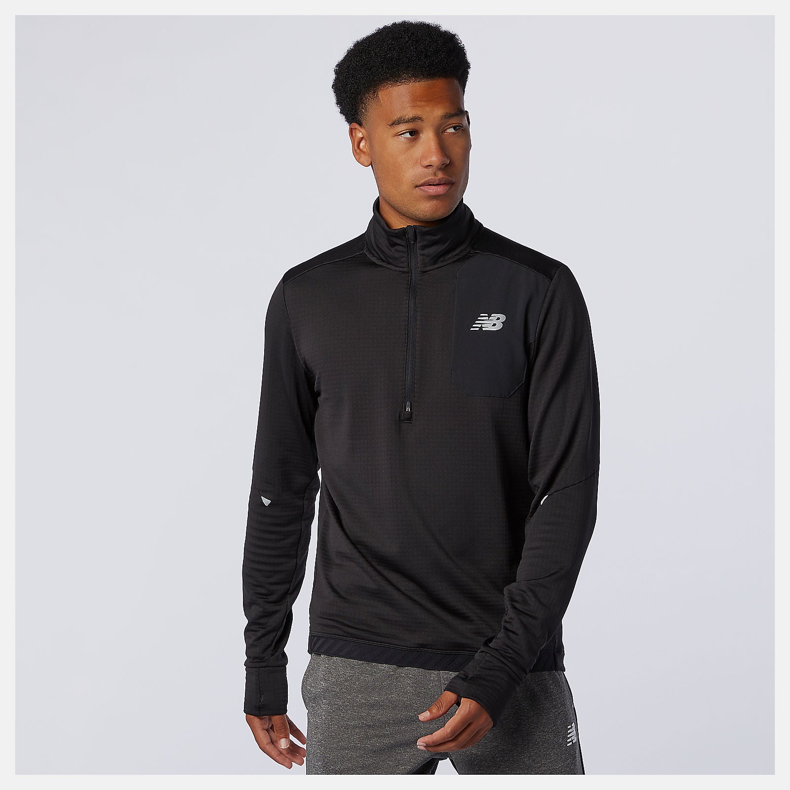 Black NB Heat Grid Half Zip / New Balance Men