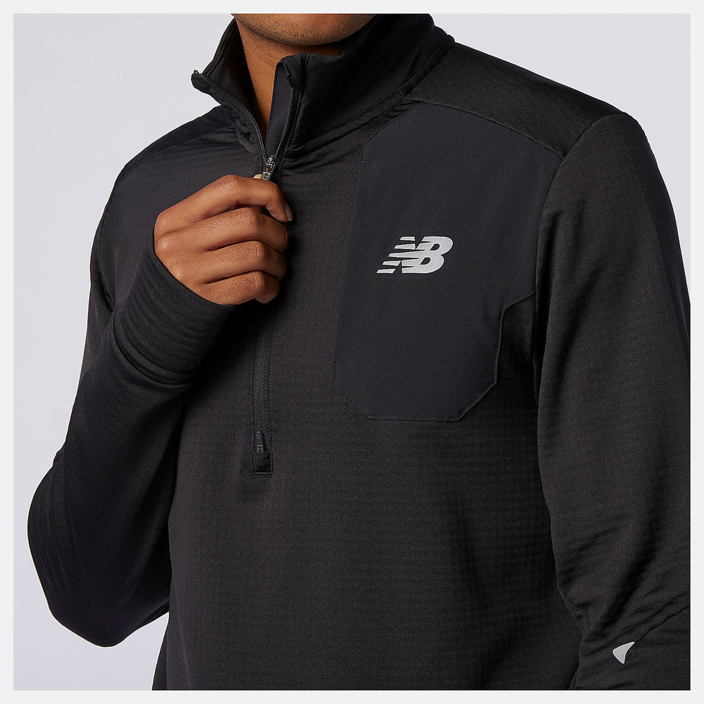 Black NB Heat Grid Half Zip / New Balance Men
