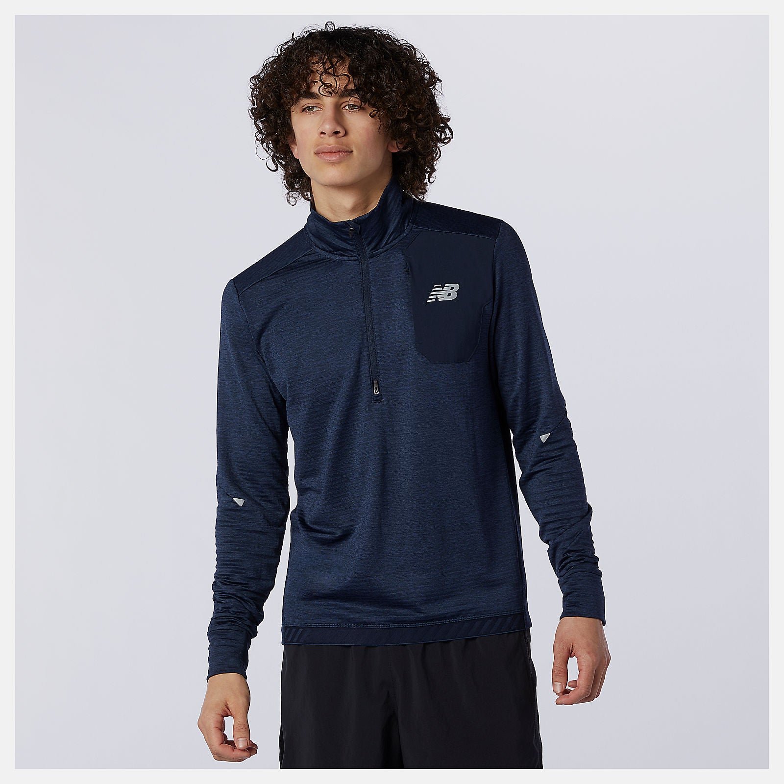 Eclipse Heather NB Heat Grid Half Zip / New Balance Men