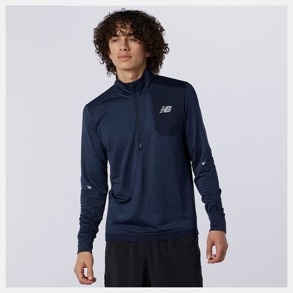 Eclipse Heather NB Heat Grid Half Zip / New Balance Men